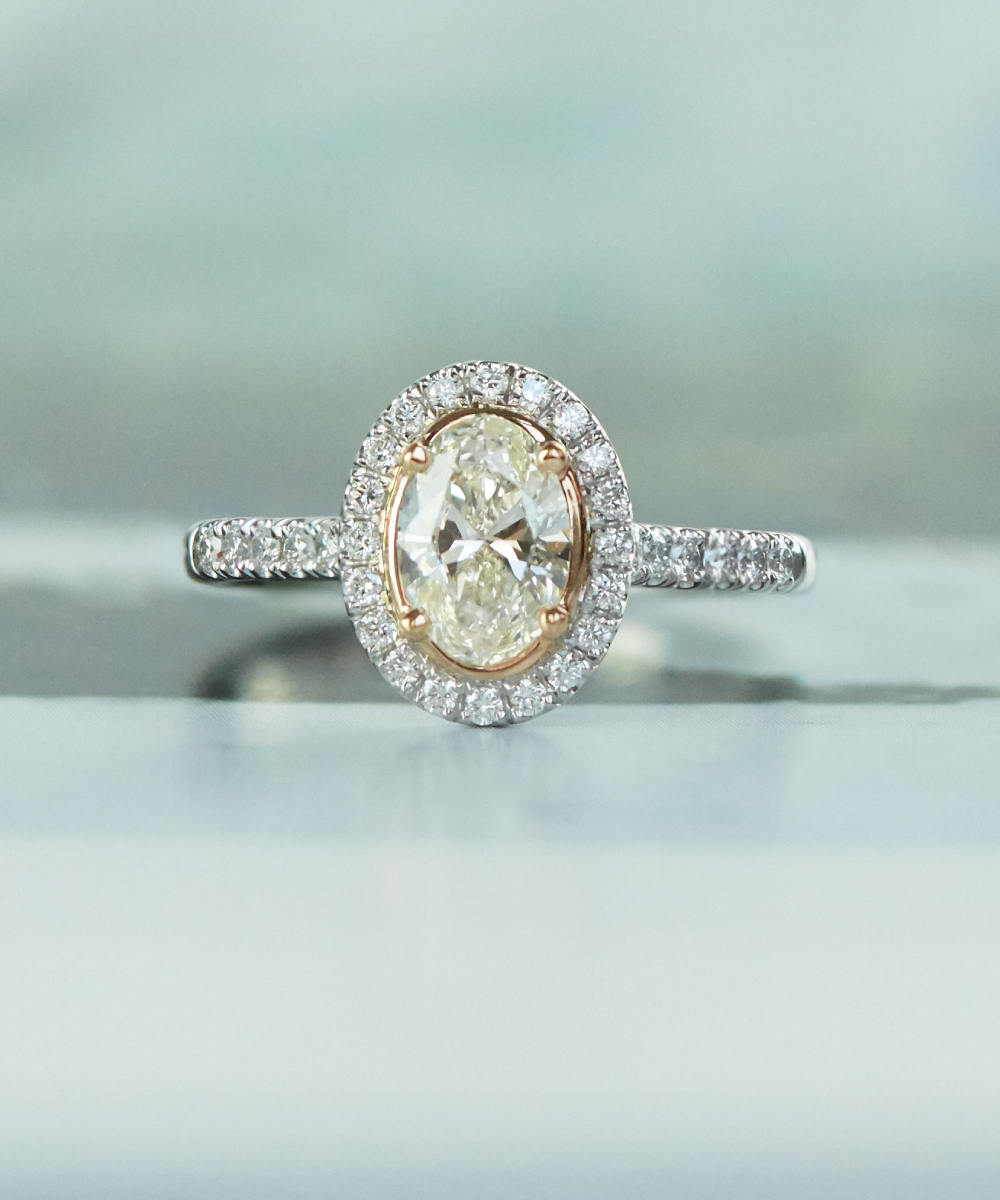 Oval Diamond Blush Engagement Ring, Phillip Stoner The Jeweller