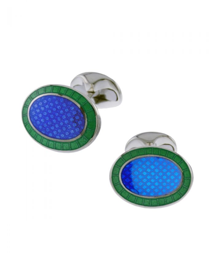 Deakin & Francis Blue & Green Oval Cufflinks