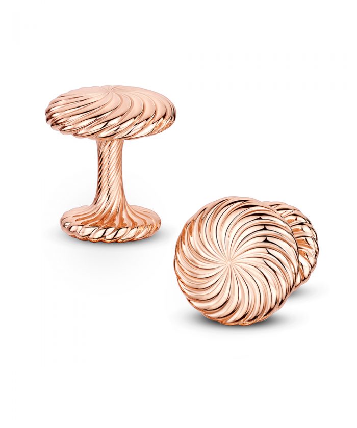 Andrew Geoghegan Rose Gold Cannelé Twist Cufflinks