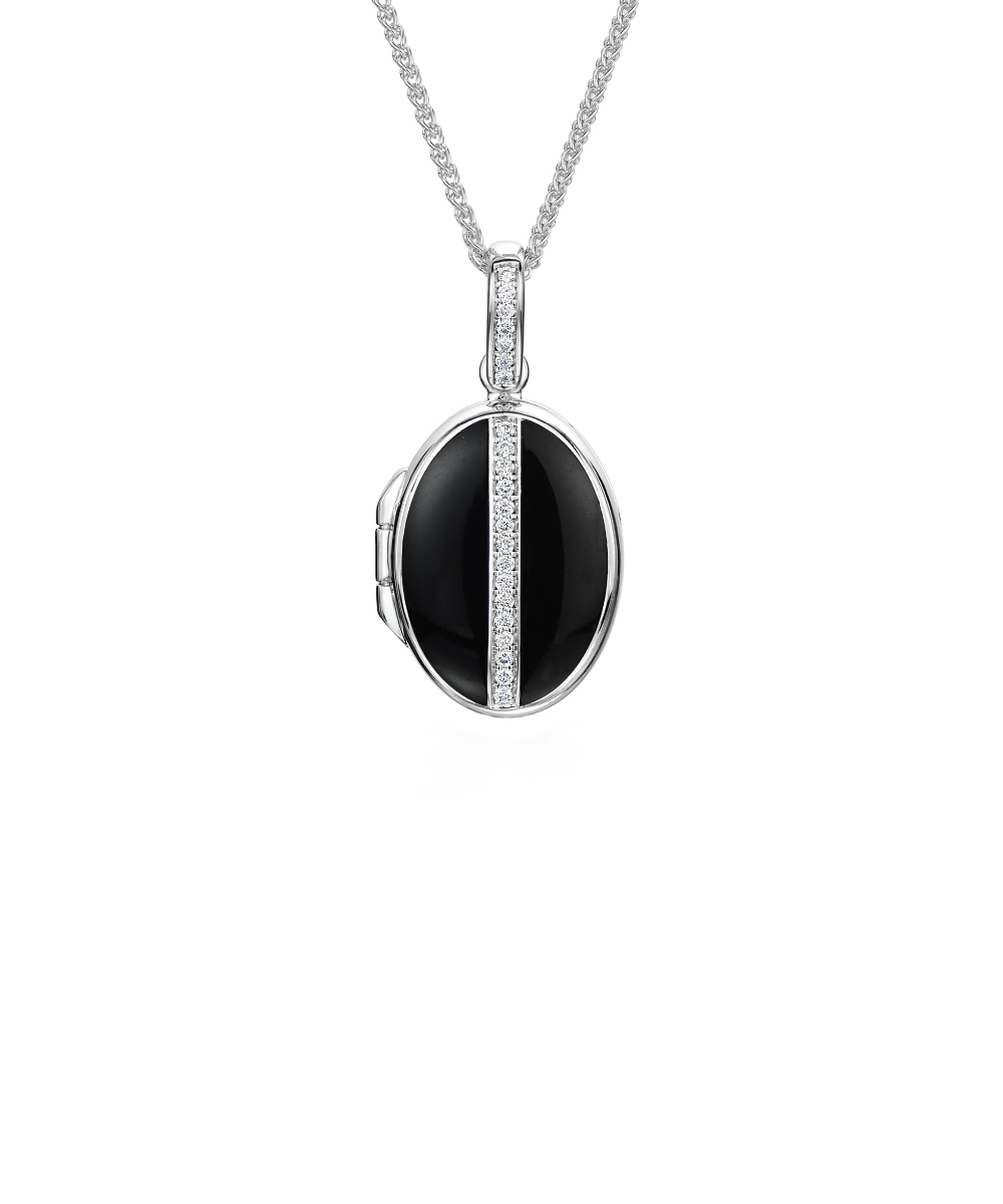 Luxury Black White Gold Diamond Locket