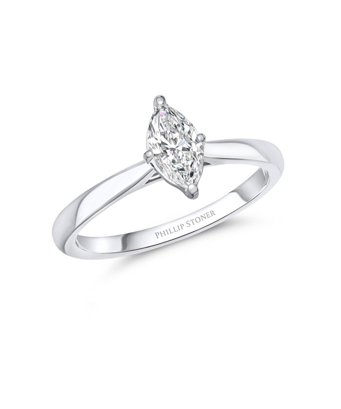 0.50ct Marquise Cut Diamond Solitaire Ring - Phillip Stoner The Jeweller