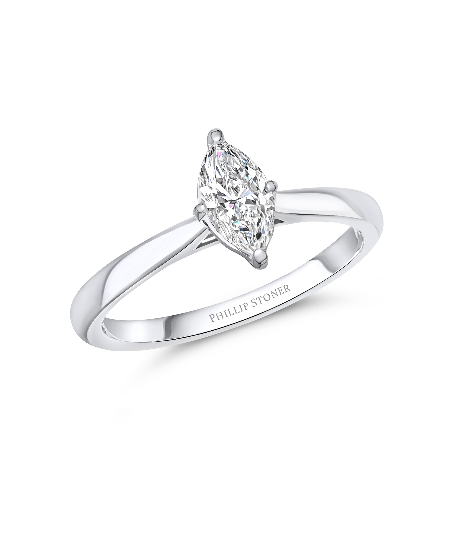 0.50ct Marquise Cut Diamond Solitaire Ring - Phillip Stoner The Jeweller