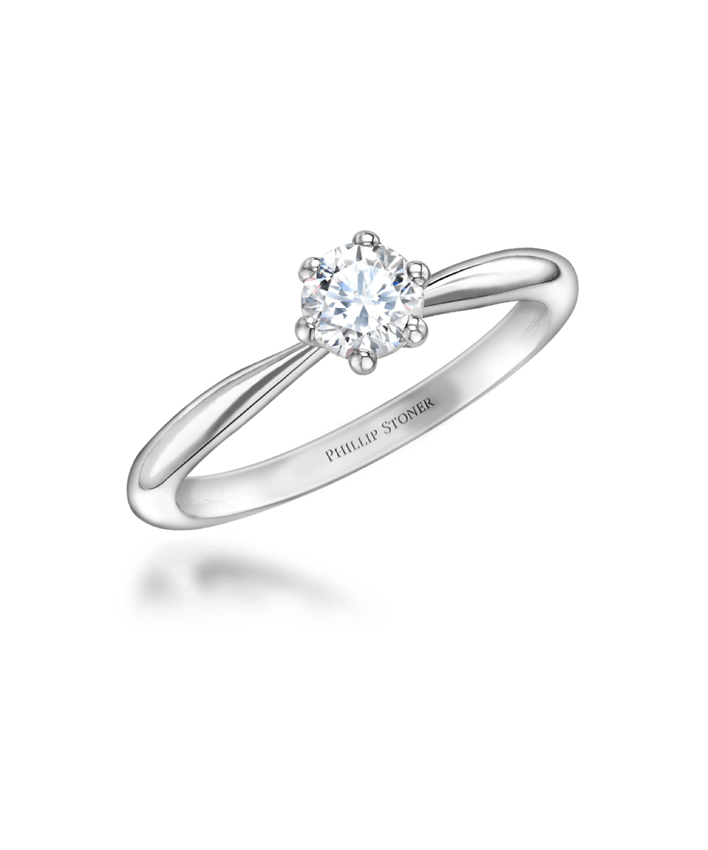 0.50ct Round Brilliant Diamond 6 Claw Engagement Ring