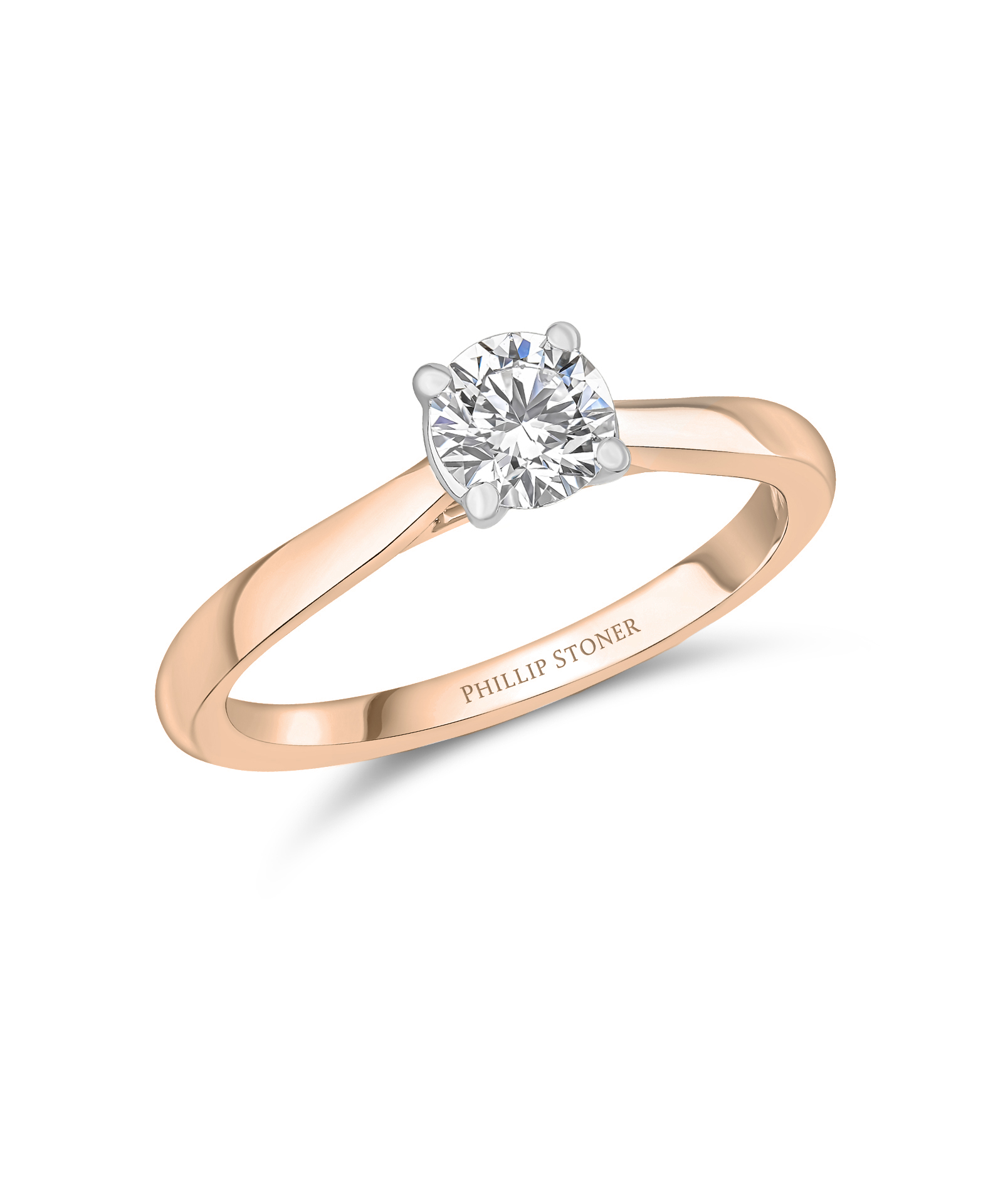 0.50ct Round Brilliant Diamond Open Set Rose Gold Engagement Ring - Phillip Stoner The Jeweller