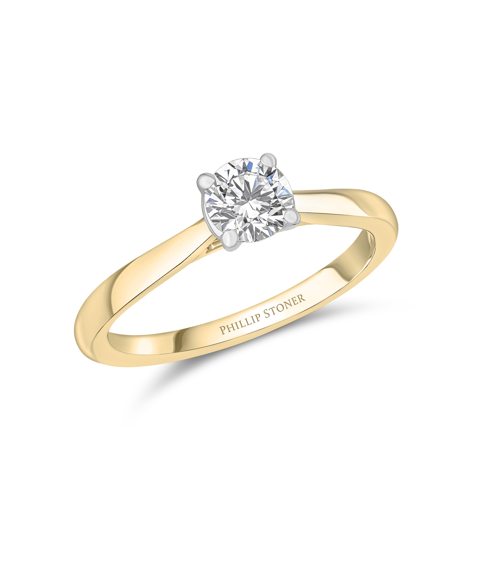 0.50ct Round Brilliant Diamond Open Set Yellow Gold Engagement Ring - Phillip Stoner The Jeweller