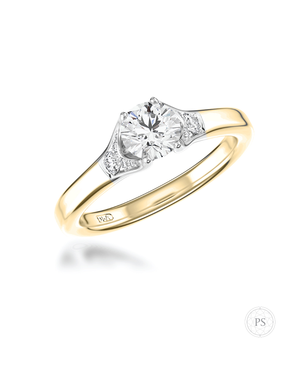0.50ct Round Brilliant Diamond Yellow Gold Engagement Ring