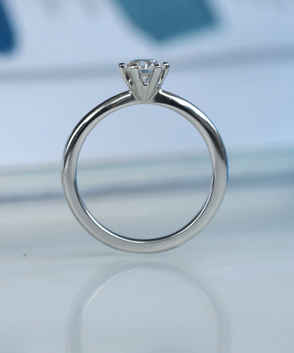0.50ct Six Claw Round Diamond Engagement Ring