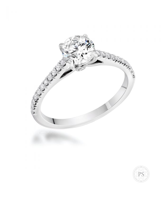 0.50ct Tapered Round Diamond Solitaire Engagement Ring