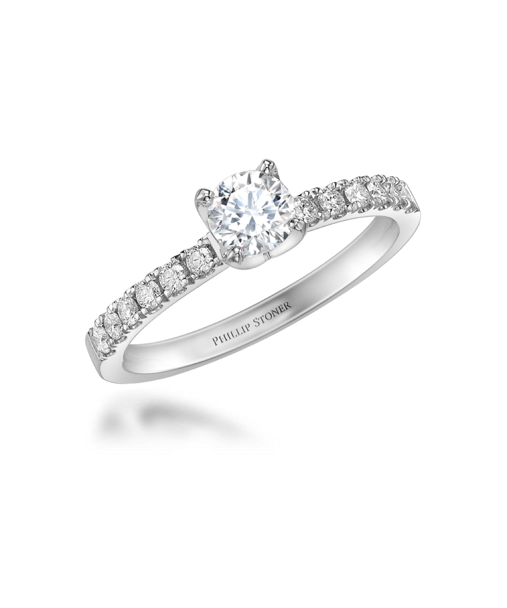 0.60ct Round Brilliant Scallop Set Engagement Ring