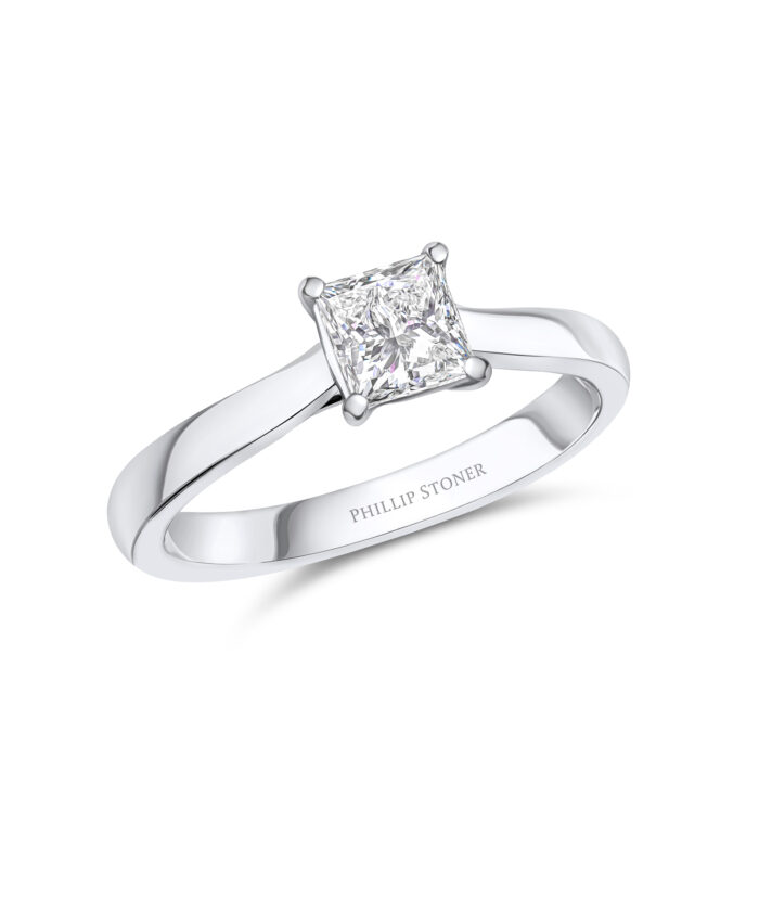 0.70ct Princess Cut Diamond Solitaire Engagement Ring - Phillip Stoner The Jeweller
