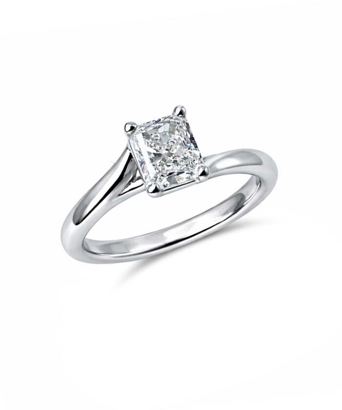 0.70ct Radiant Cut Diamond Twist Engagement Ring