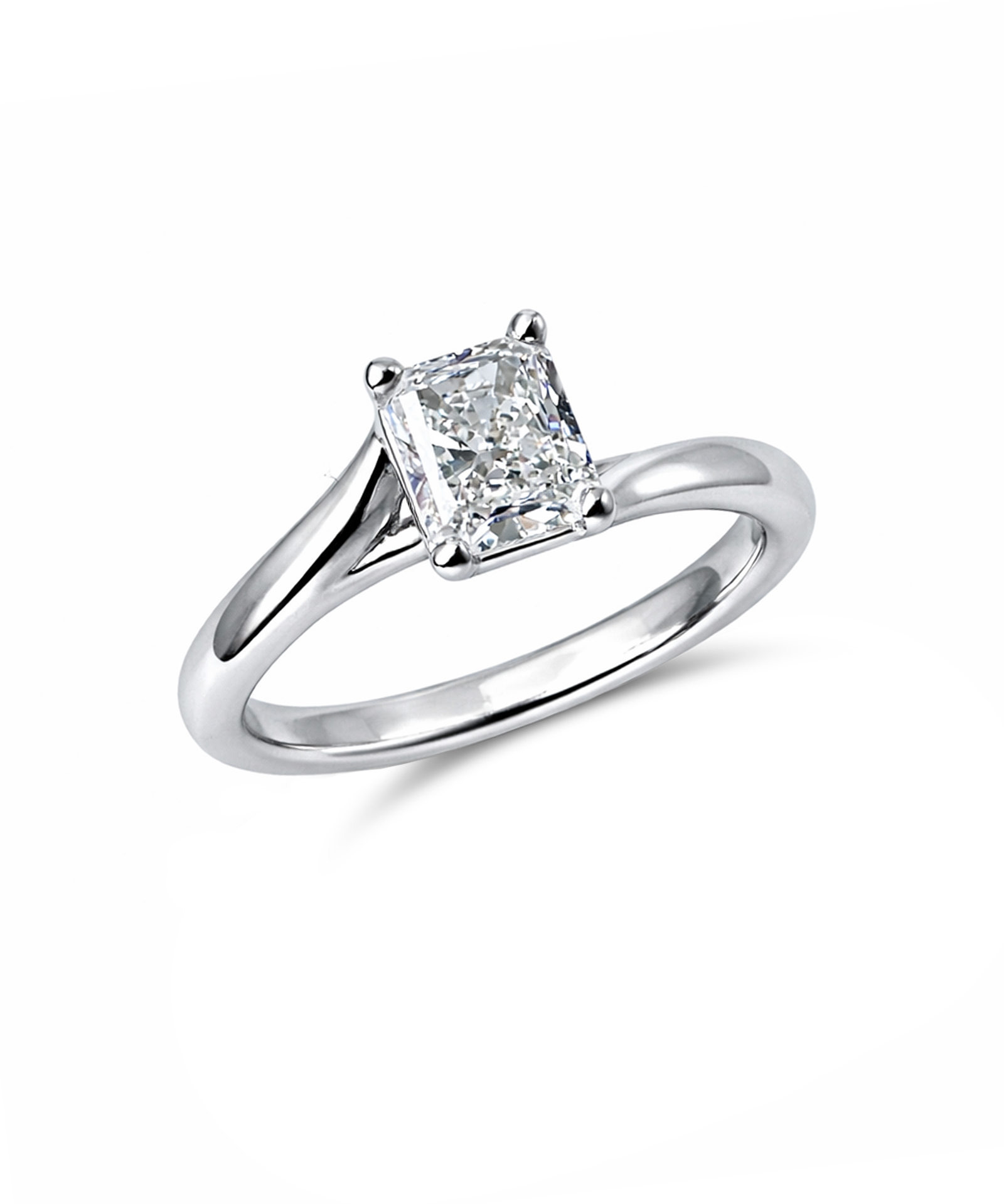 0.70ct Radiant Cut Diamond Twist Engagement Ring