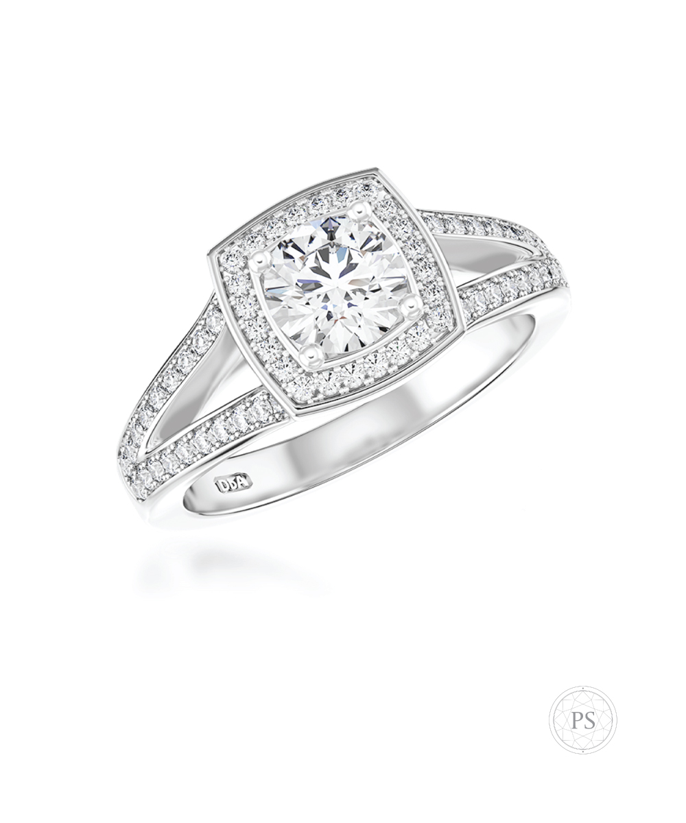 0.70ct Round Diamond Split Shouldered Engagement Ring