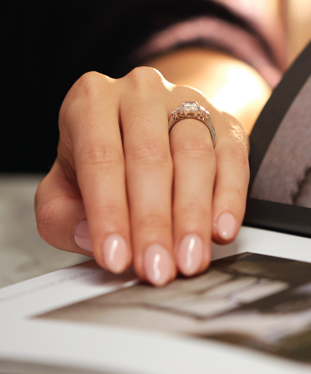 1.5ct Asscher Cut Diamond Ava Engagement Ring - Setting