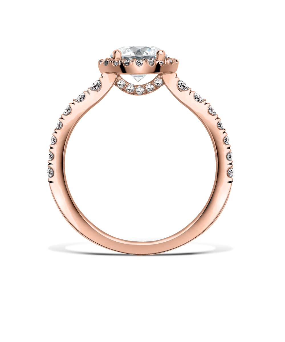 18ct Rose Gold Thea Halo Engagement Ring