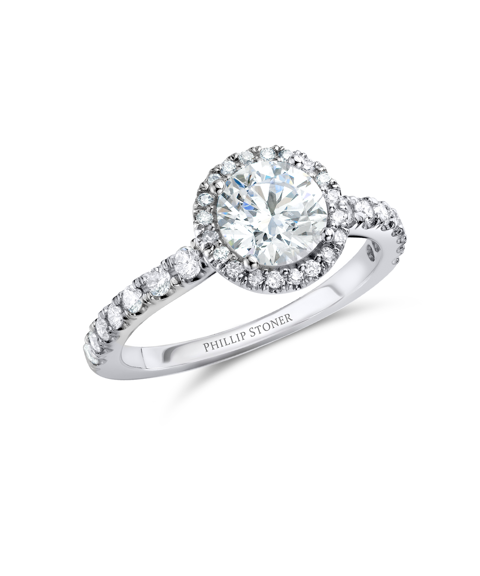 1ct Round Brilliant Cut Diamond Thea Halo Engagement Ring - Phillip Stoner The Jeweller