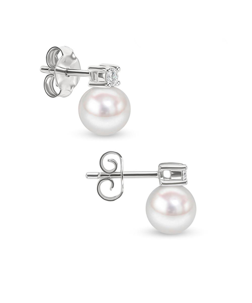Akoya Pearl & Diamond Studs in 18ct White Gold - Settings