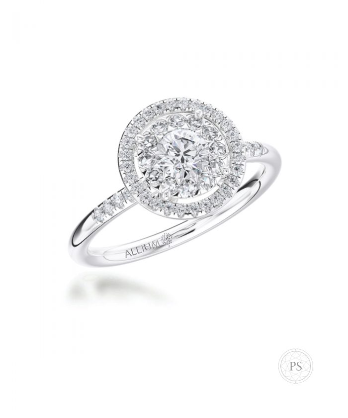 Illusion Set Round Brilliant Diamond Halo Ring Phillip Stoner The