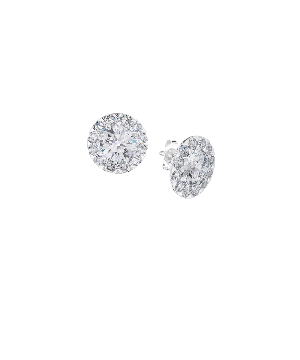 Allium Rosebud Diamond Stud Earrings