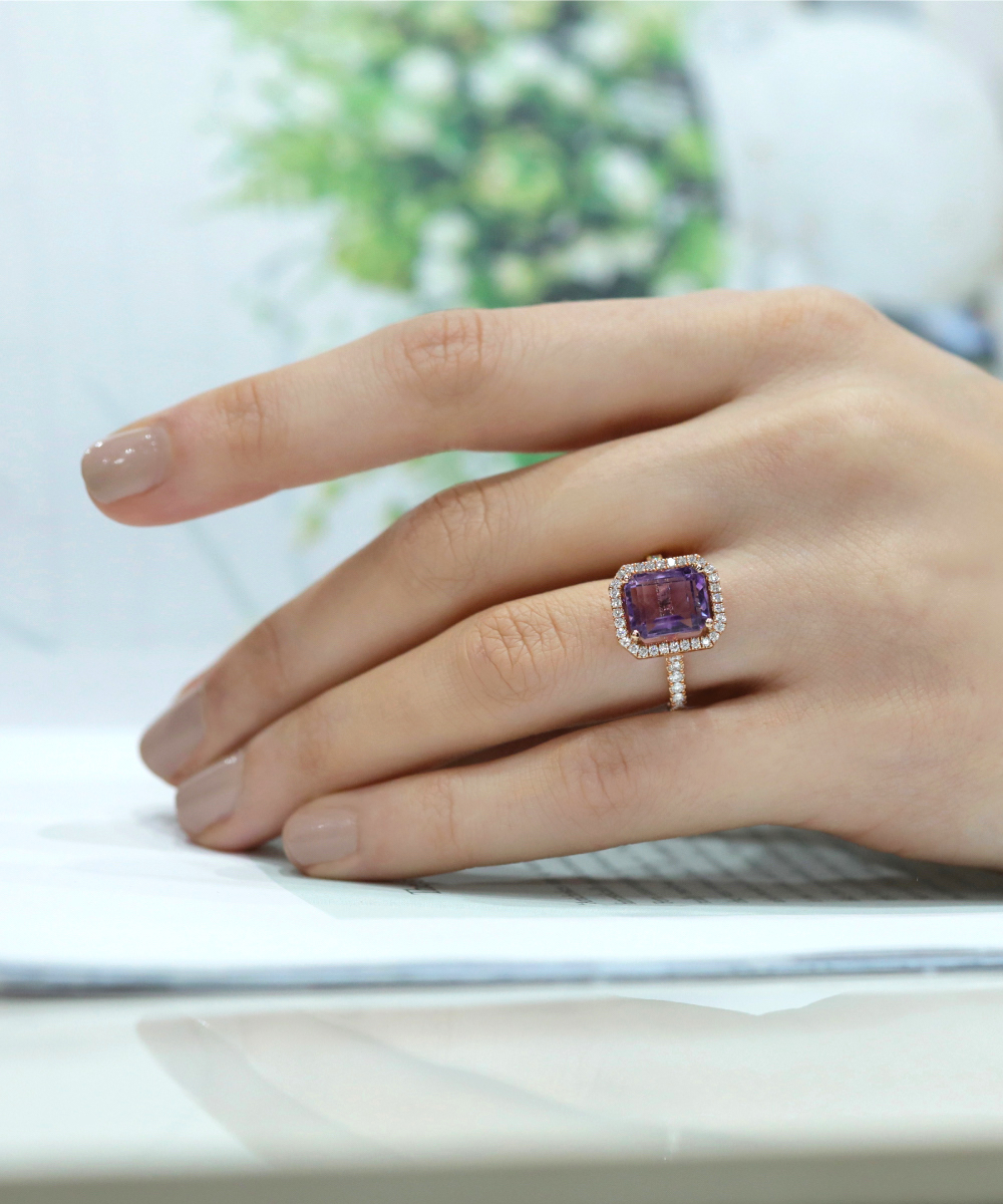 Amethyst & Diamond Thea Cocktail Ring, Exclusive at Phillip Stoner The Jeweller