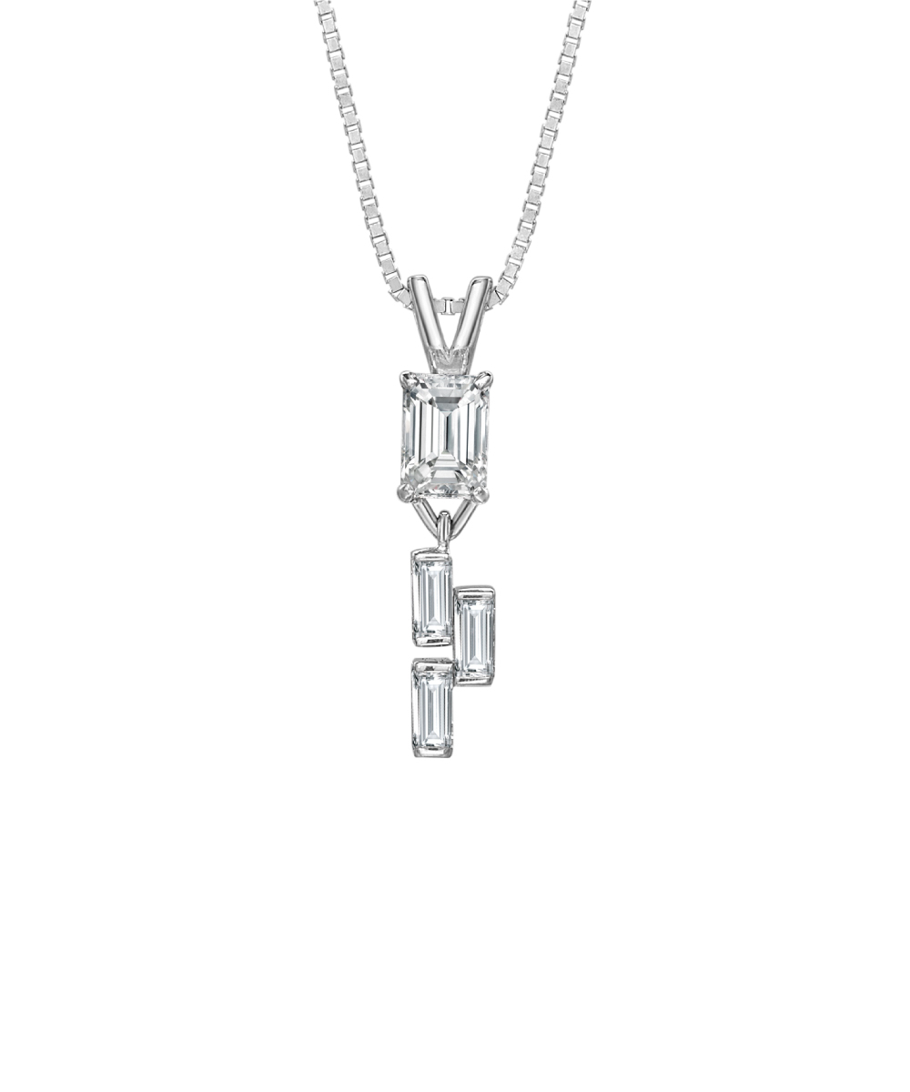 Ava Emerald Cut Diamond Pendant, Phillip Stoner Exclusive