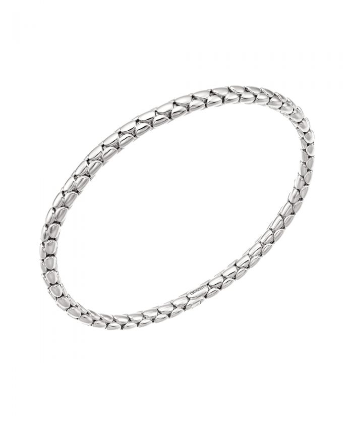 Chimento White Gold Slim Spring Stretch Bracelet