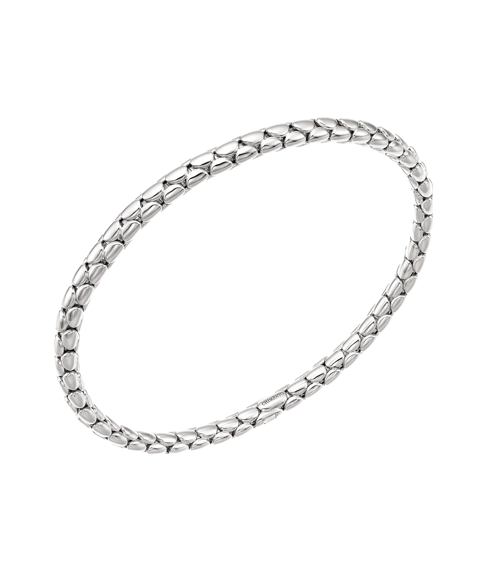 Chimento White Gold Slim Spring Stretch Bracelet
