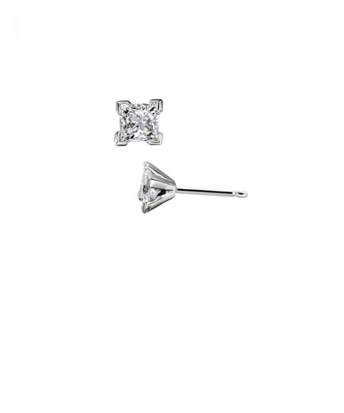 Princess Cut Diamond Stud Earrings