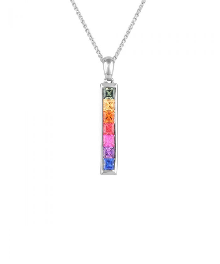 Fancy Sapphire Bar Pendant