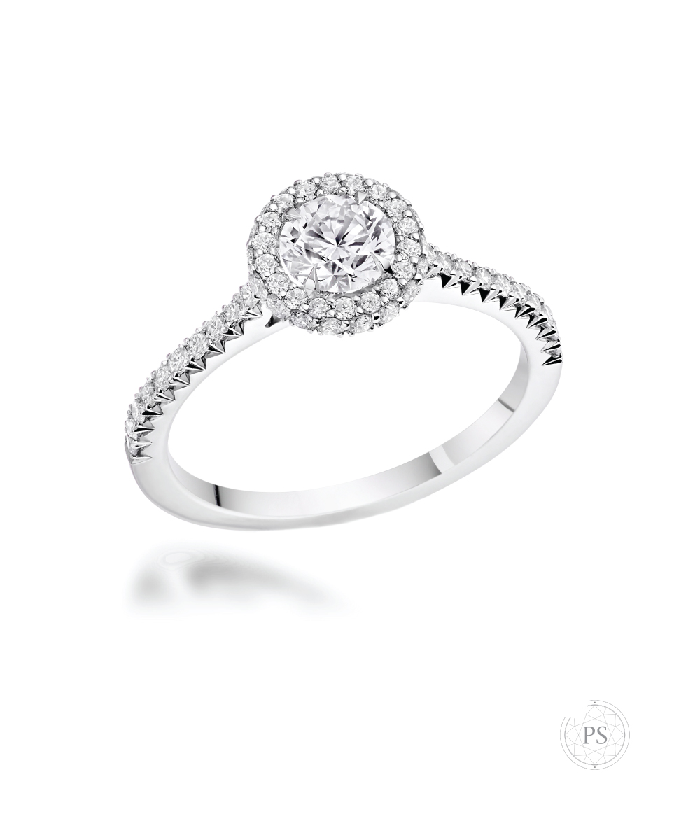 Infinty Diamond Halo Engagement Ring