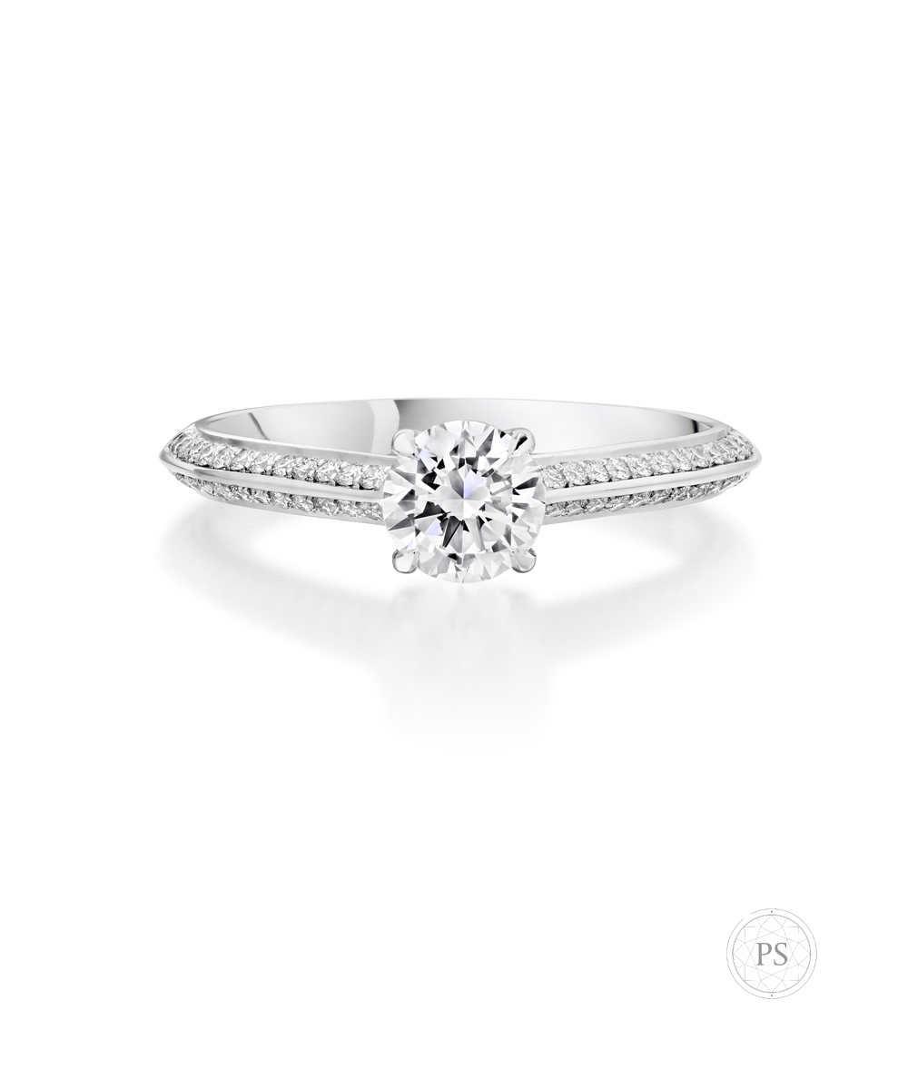 Knife Edge Solitaire Diamond Engagement Ring