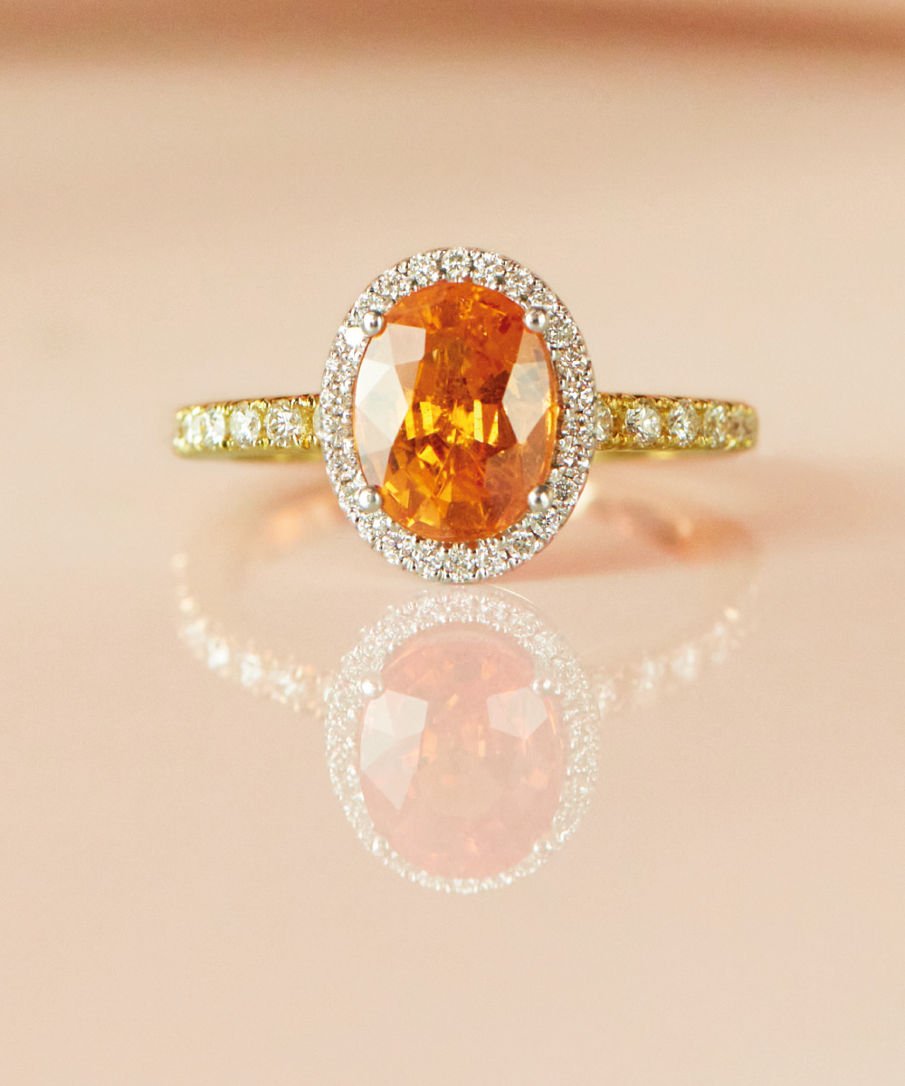 Orange spessartite deals ring