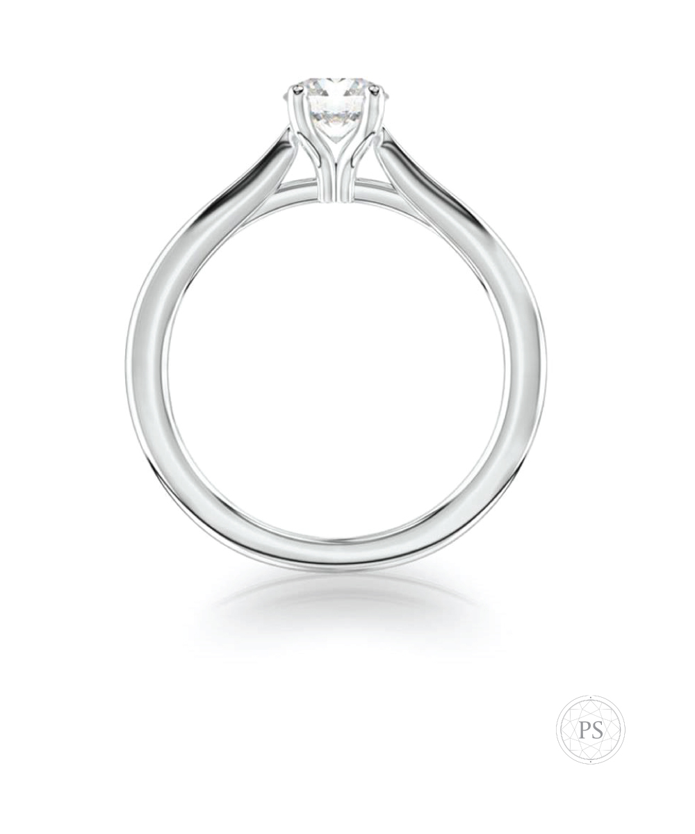 Platinum Open Four Claw Solitaire Engagement Ring