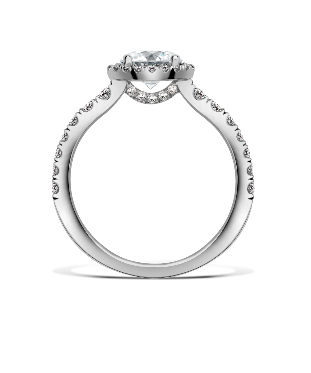 Platinum Thea Halo Engagment Ring