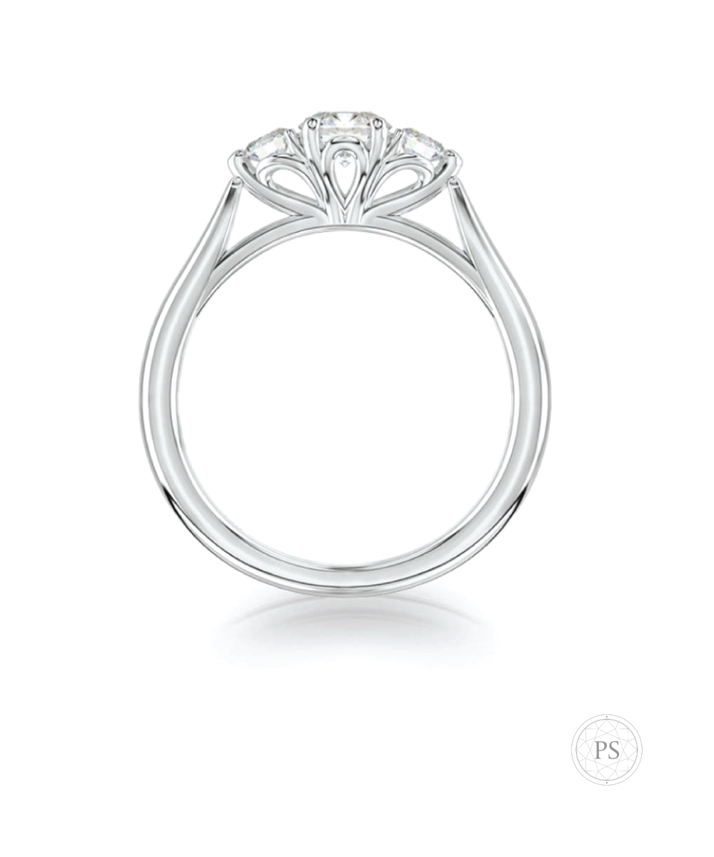 Platinum Tulip Trilogy Ring