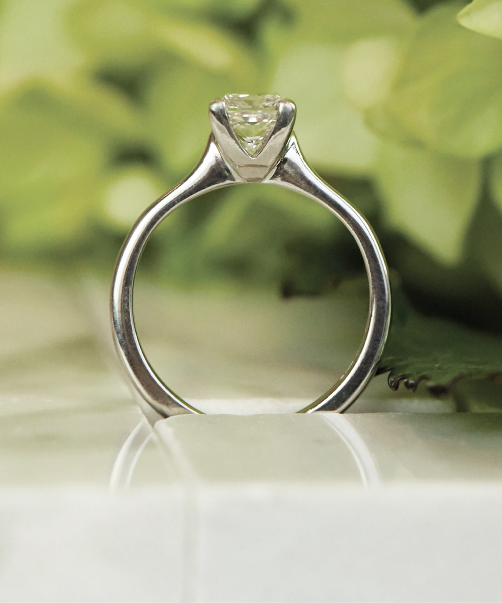 Princess Cut Single Stone Engagement Ring