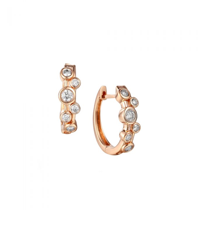 Rose Gold Diamond Hoop Earrings