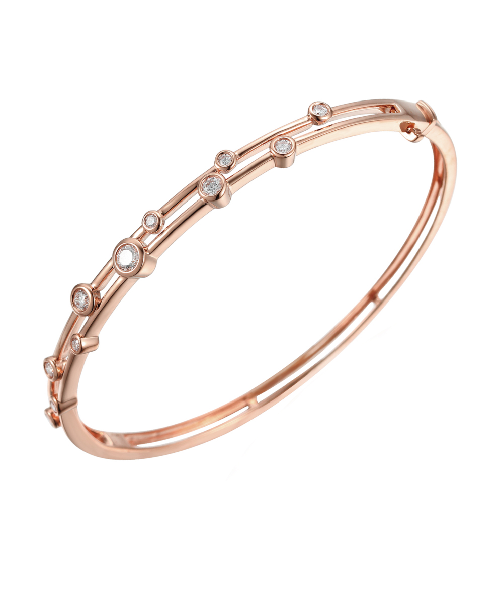 Rose Gold Diamond Cascade Bangle