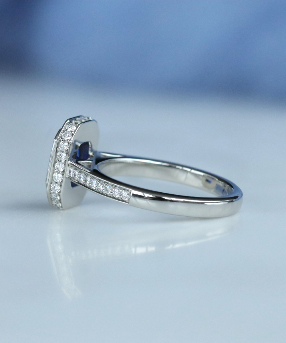 Sapphire & Diamond Luxe Halo Ring