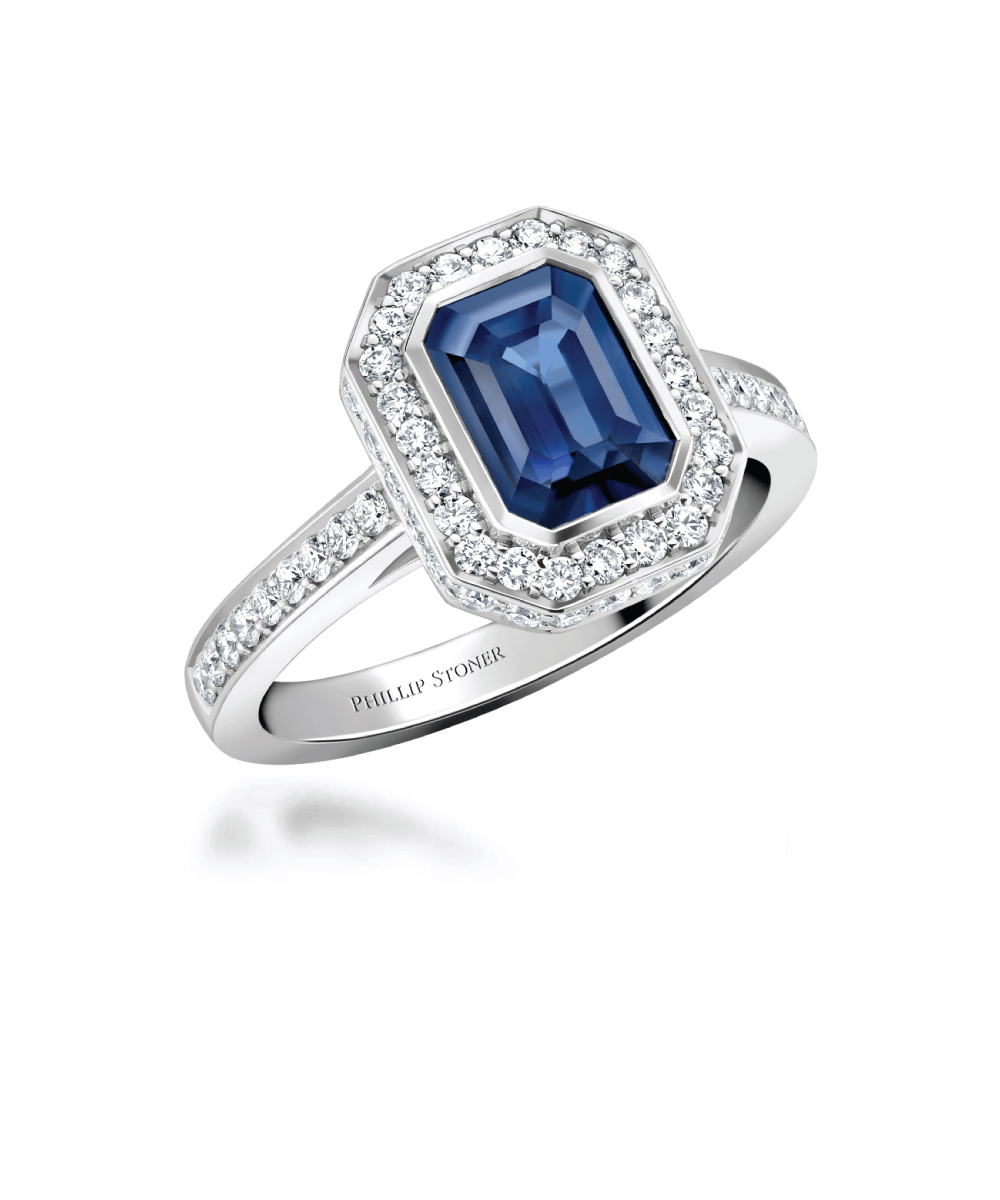 Sapphire & Diamond Luxe Halo Ring