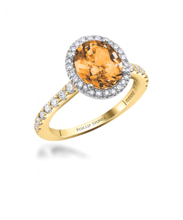 Spessartite & Diamond Thea Cocktail Ring