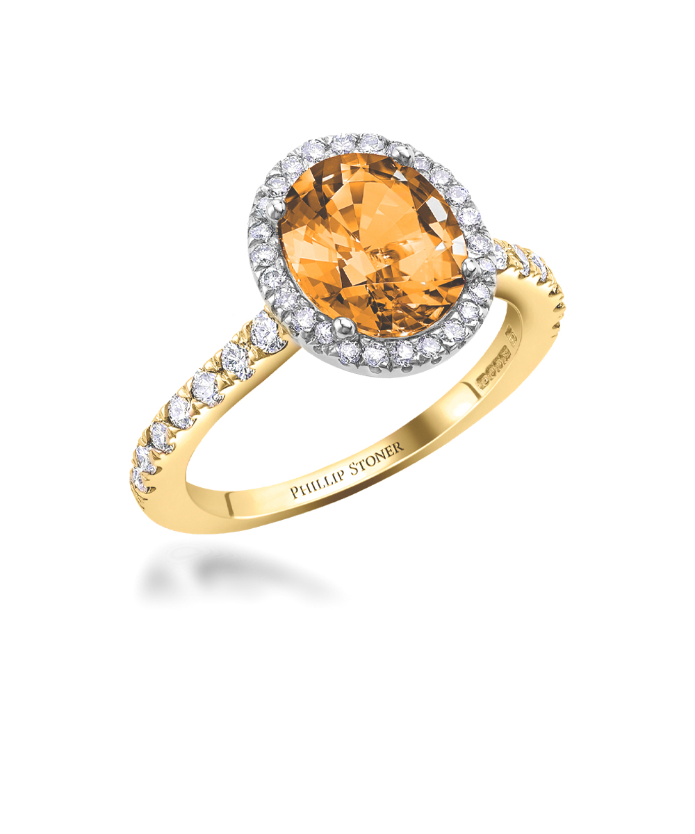 Spessartite & Diamond Thea Cocktail Ring