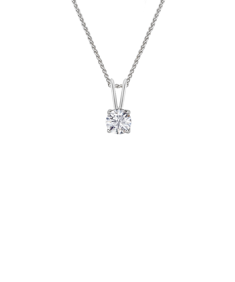 Split Bale Round Brilliant Cut Diamond Pendant