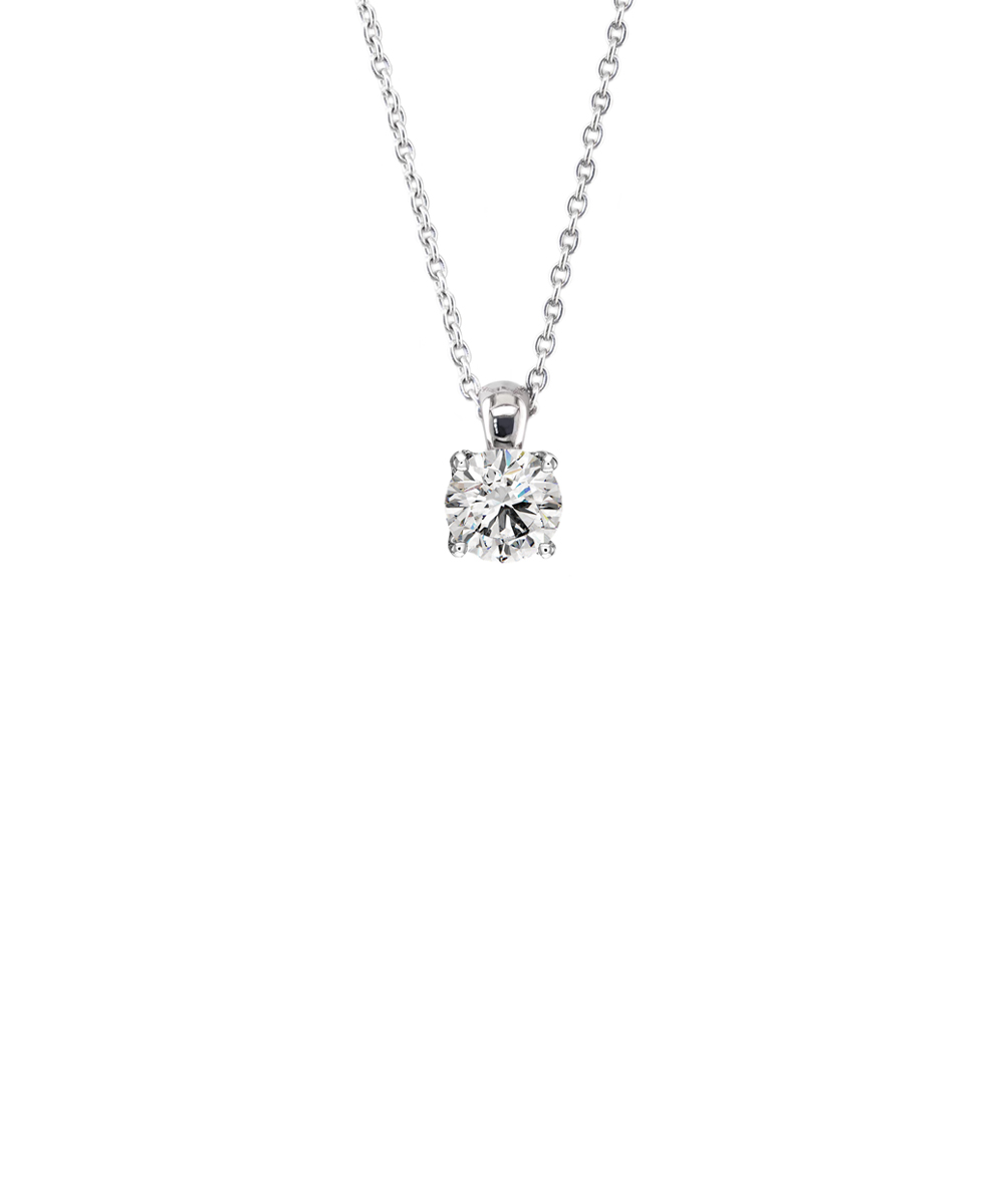 Tulip Round Brilliant Cut Diamond Pendant