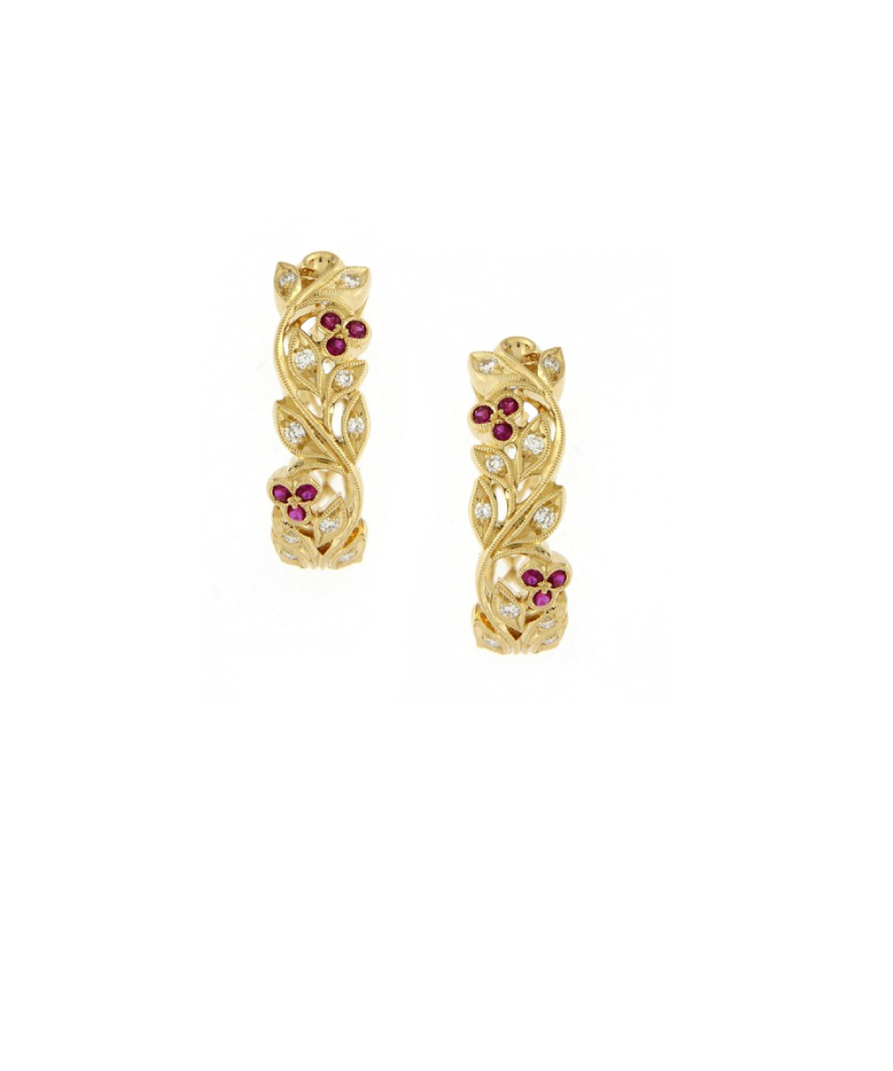 Ungar & Ungar Floral Hoop Earrings