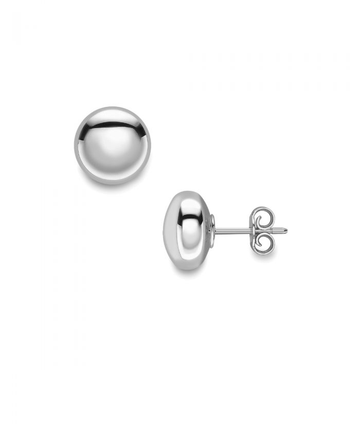 White Gold Bead Stud Earrings