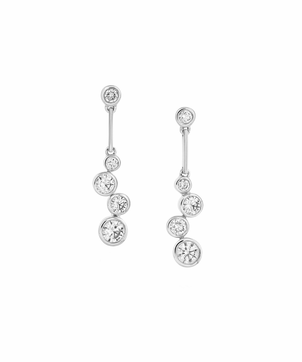 White Gold Cascade Diamond Drop Earrings