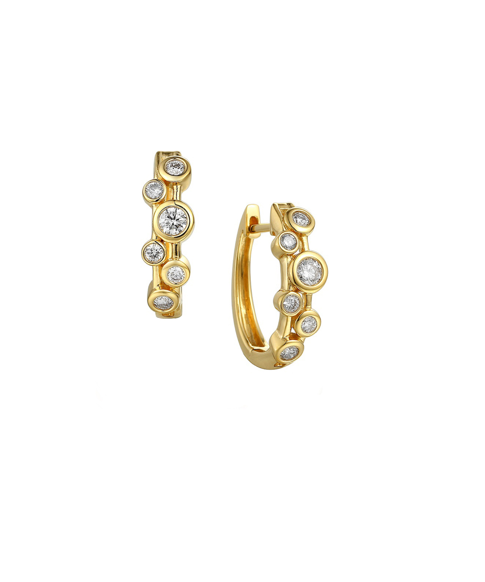 Yellow Gold Diamond Hoop Earrings