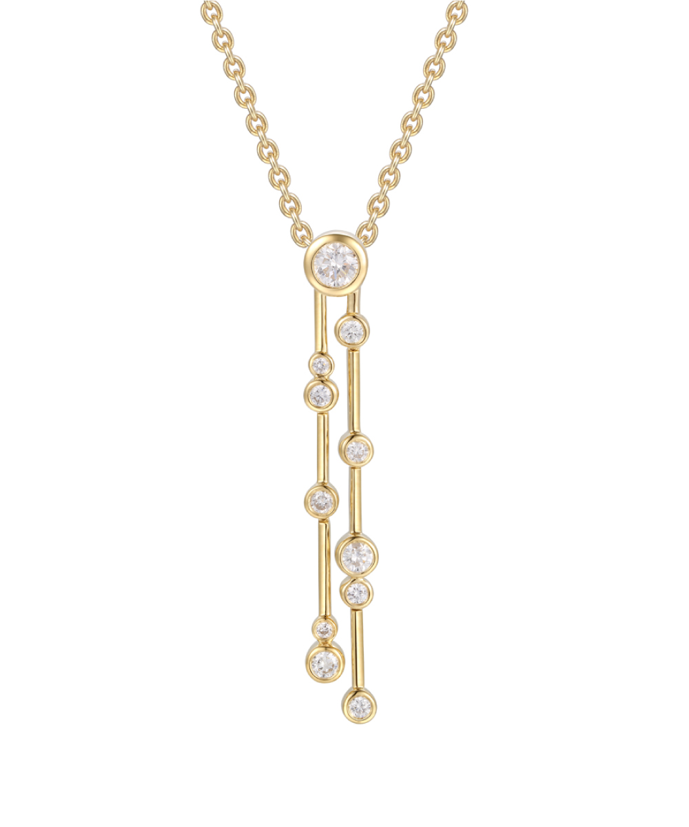 Yellow Gold Diamond Cascade Pendant