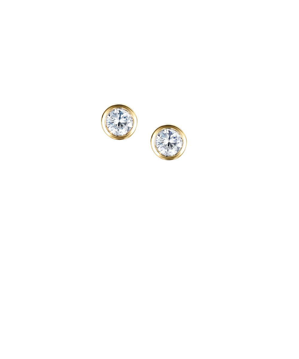 Yellow Gold Rubber Diamond Studs